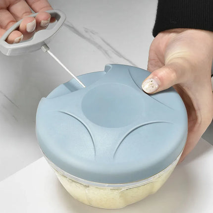 500ml Manual Meat Mincer Garlic Chopper Rotate Garlic Press Crusher Vegetable - Blue