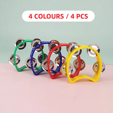Hand Cranked Bell Set 4PCS Four Ring Bells Hand Held Musical Instrument