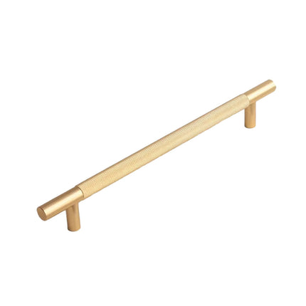 Light Luxury Cabinet Handle Full Copper Gold Straight Knurled Drawer Door Pull - 224mm