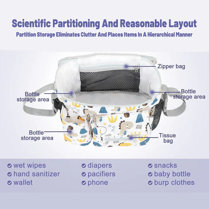 Stroller Hanging Bag Multi-Functional Mommy Bag Large Capacity Durable