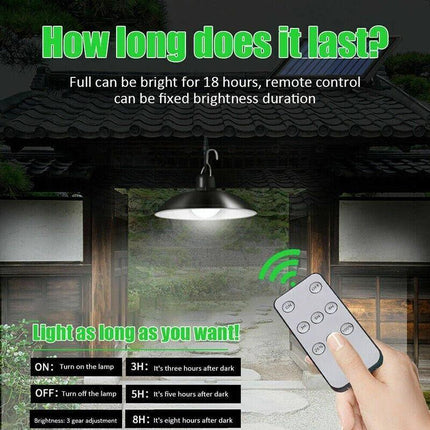 Solar Led Light Hanging Pendant Indoor Outdoor Garden Yard Tent Shed Lamp Remote - Dual-Head Light