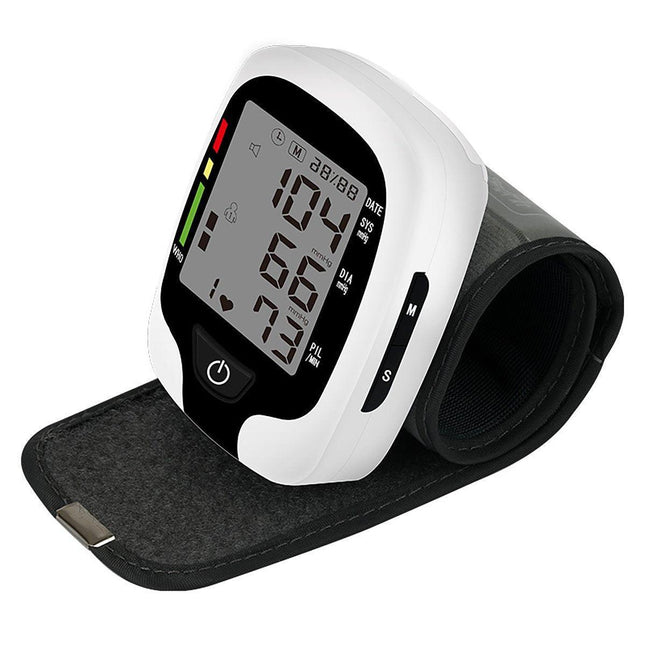 Home Automatic Wrist Blood Pressure Monitor Electronic Sphygmomanometer Device