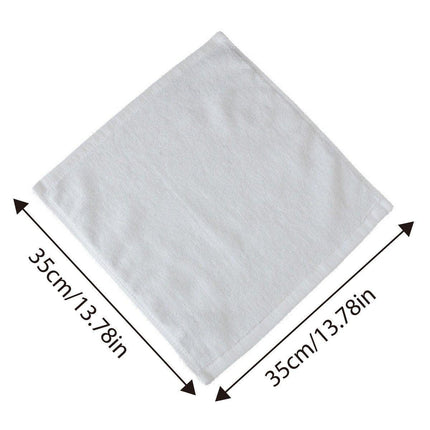 6PCS Hotel Cotton Face Towel White Soft Square Cloth Beauty Salon KTV Thick Wash - 35x35cm-Patternless-70g