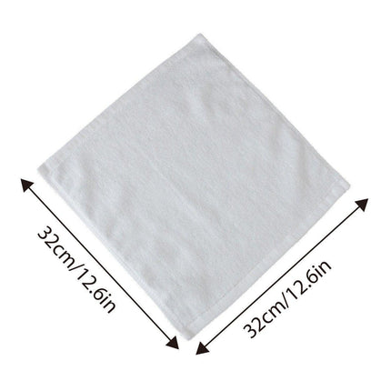 6PCS Hotel Cotton Face Towel White Soft Square Cloth Beauty Salon KTV Thick Wash - 35x35cm-Patternless-70g