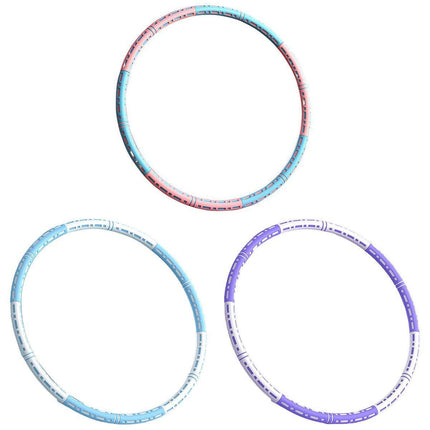 Detachable Weighted Hula Hoop Fitness Equipment for Home Exercise Use - Blue White