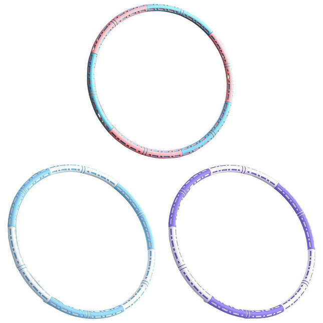 Detachable Weighted Hula Hoop Fitness Equipment for Home Exercise Use - Blue White