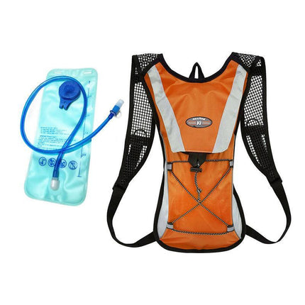 Hydration Pack Backpack Bag with 2L Water Bladder for Hiking Camping Cycling Running - Orange