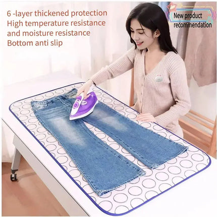 Home Travel Insulated Ironing Mat Non Slip Soft Folding Ironing Board Pad