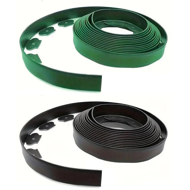 L Shaped Garden Edging Border Landscape Grass Lawn Stone Edge Fence Strip - Black