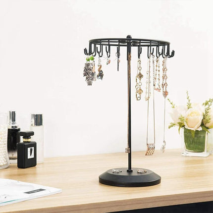 Iron Jewellery Rack Rotating Necklace Display Stand Jewellery Organiser Storage - Bronze