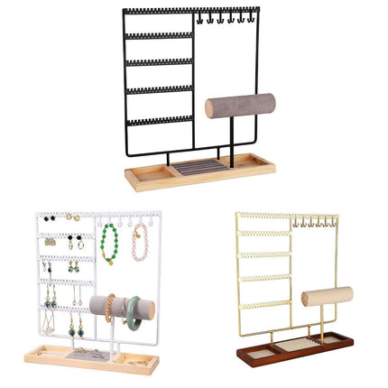 Jewelry Display Rack Earrings Organizer Stand for Jewelry Hangers Storage Holder - White