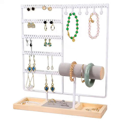 Jewelry Display Rack Earrings Organizer Stand for Jewelry Hangers Storage Holder - White