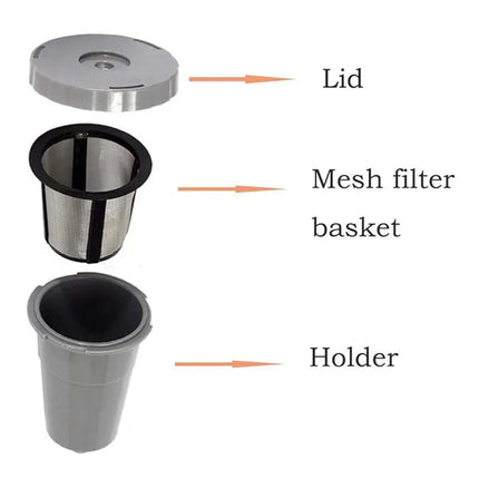 3 Piece of Set K-Cup Coffee Filter Reusable Replacement Refillable Holder