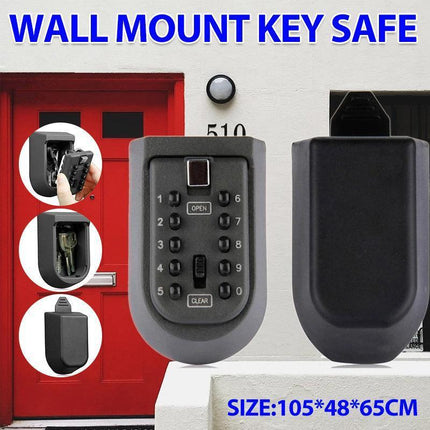 1X Outdoor Wall Mount Spare Key Safe Box Lock Holder Water Weather Proof New