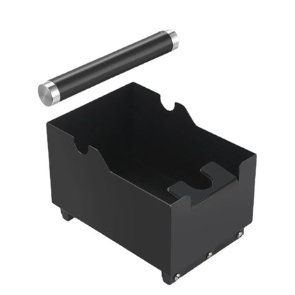 Coffee Knock Box with Powder Press Holder PTFE-Coated Metal Black