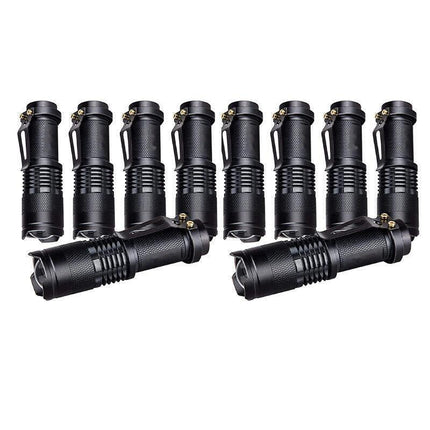 5/10x Mini Q5 LED Flashlight Torch Adjustable Focus Zoom Light Lamp 1200LM - 5PCS