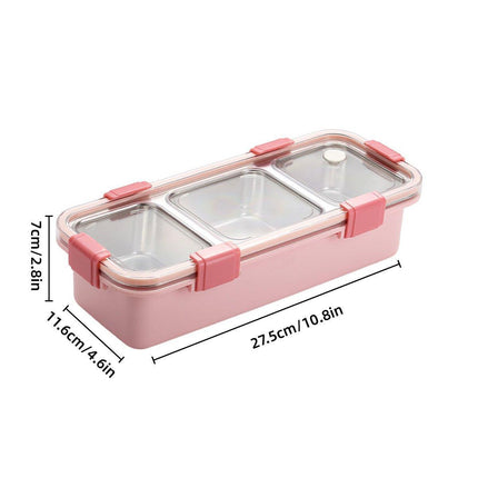 Stainless Steel Lunch Box Compartment Bento Box Food Container for Meal Prep Use - Green