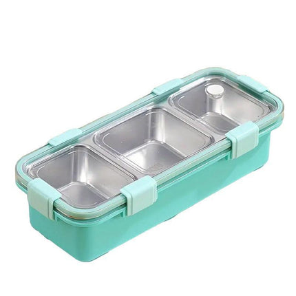 Stainless Steel Lunch Box Compartment Bento Box Food Container for Meal Prep Use - Green