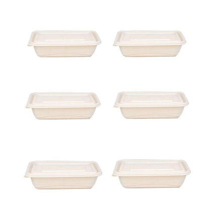 50pcs Eco Friendly Corn Starch Lunch Box Degradable Takeout Bento Container - 750ml