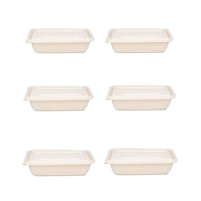 50pcs Eco Friendly Corn Starch Lunch Box Degradable Takeout Bento Container - 750ml