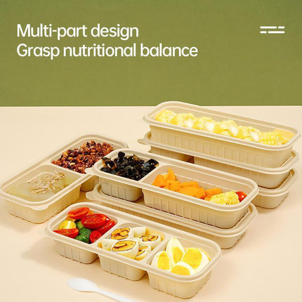 Biodegradable Corn Starch Meal Prep Containers Lids Durable Multi Compartment - C2B