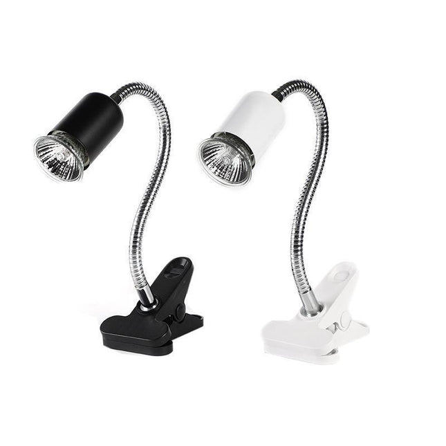E27 Reptile Heat Lamp UVA UVB Turtle Lizard Heating Light with Clip - 50W Bulb + White Holder