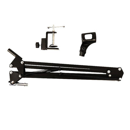 Microphone Suspension Boom Arm Desktop Stand Mic Holder Mount and Pop Filter - Mic Stand with Pop Filter