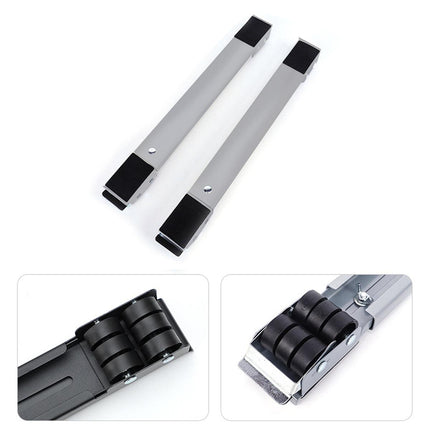 2pcs Adjustable Refrigerator Washing Machine Base Stand Movable Support Shelf - Grooved