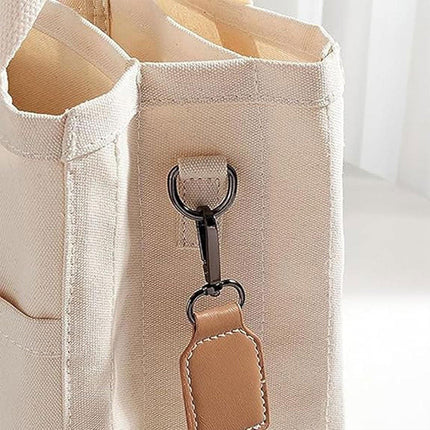 Stylish Multifunctional Mummy Bag Canvas Shoulder Crossbody Handheld Tote Bag - Black