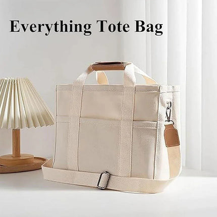 Stylish Multifunctional Mummy Bag Canvas Shoulder Crossbody Handheld Tote Bag - Black