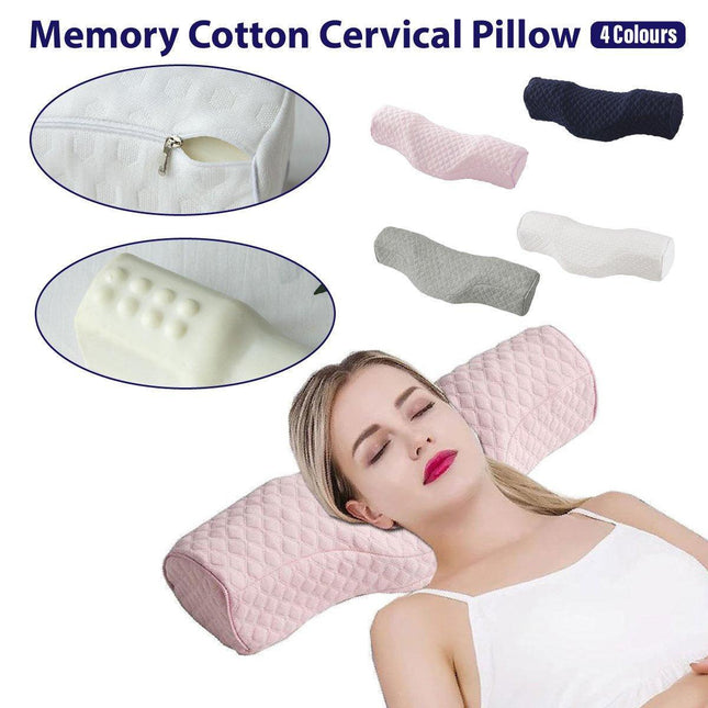 Orthopedic Memory Foam Cervical Neck Pillow for Sleep Support Slow Rebound - Grey