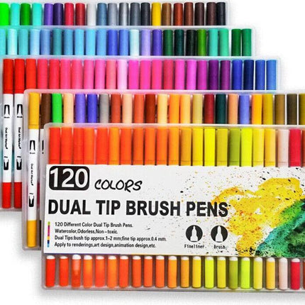 12-120 Watercolor Brush Pen Set Artist Sketch Marker - White-36 Colours