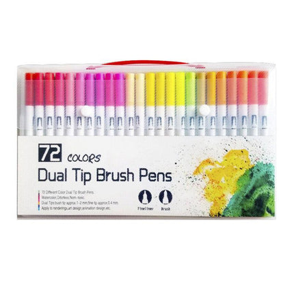 12-120 Watercolor Brush Pen Set Artist Sketch Marker - White-36 Colours