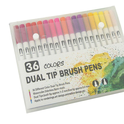 12-120 Watercolor Brush Pen Set Artist Sketch Marker - White-120 Colours