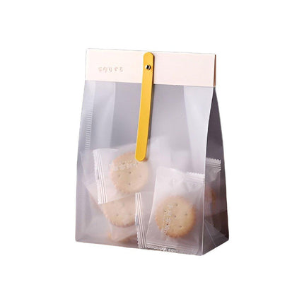 50pcs Transparent Snack Bags Biscuit Candy Bags Resealable Food Packaging - Pink