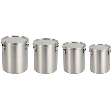 Stainless Steel Pet Food Storage Bucket Dog Cat Grain Container Bin Kitchen - 1600ml