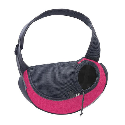S Size Pet Shoulder Carrier Bag Puppy Cat Dog Travel Sling Backpack Portable - Rose Red