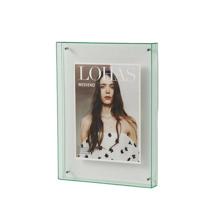 Acrylic Photo Frame Double-Sided Clear Display with Screw Mount – 16x21cm - Orange