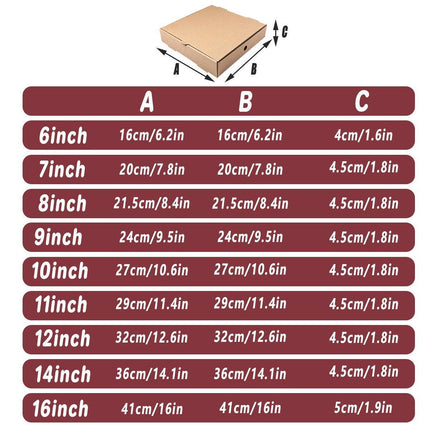 25pcs Break Resistant Pizza Boxes for Cooking Takeout and Food Delivery Needs - 12inch