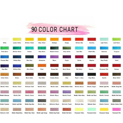 12-90 Watercolour Paint Set With Brush Painting Water Colour Kits - 50 Colours