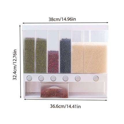 Wall-mounted Automatic Rice Dispenser Sealed Grain Plastic Storage Tank Grain