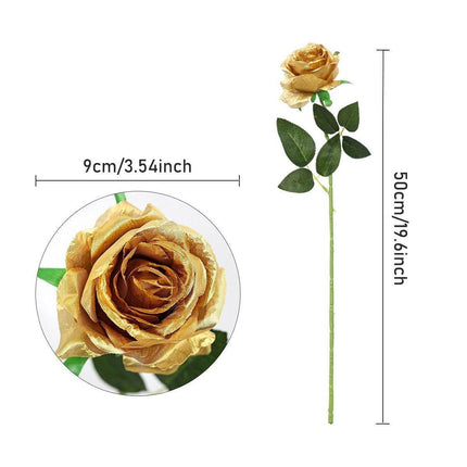 10pcs Artificial Silk Simulation Rose Flowers - Wedding Party Home Decorations - Red