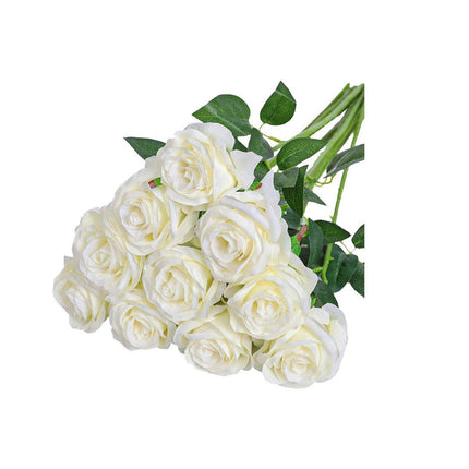 10pcs Artificial Silk Simulation Rose Flowers - Wedding Party Home Decorations - Red