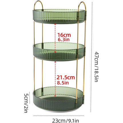 Rotating Cosmetic Organiser Home Storage Shelf Box for Makeup and Beauty Product - White