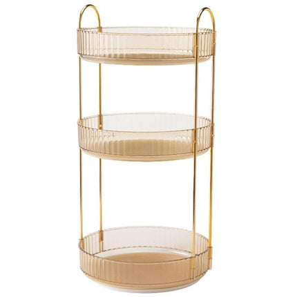 Rotating Cosmetic Organiser Home Storage Shelf Box for Makeup and Beauty Product - White