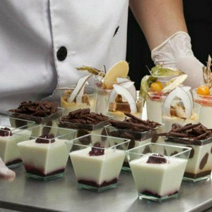 40-50 Pcs Mousse Cake Dessert Cups Clear Plastic Sample Drink Wine Jelly Tumbler - 40PCS-Round-60*80MM