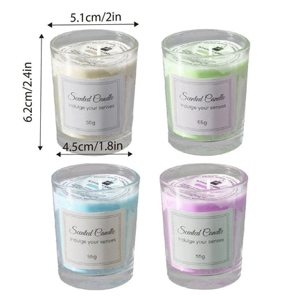 4Pcs Aroma Candles Smokeless Glass Scented Candles Gift Set for Relaxation