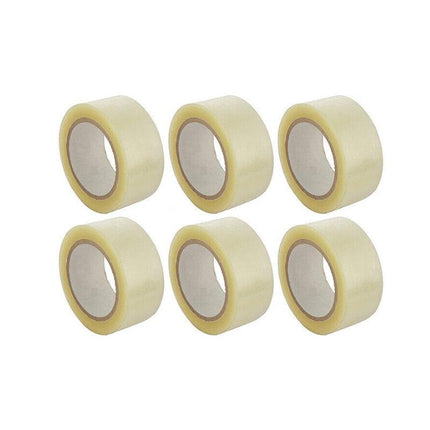 Clear Packing Tape 48mm x 100m for Carton Sealing 6 to 48 Rolls - 6 Rolls