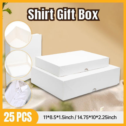 Premium Shirt Packaging Boxes 350g White Cardboard 2Sizes Easy Storage Flat Pack - 25pcs-11*8.5*1.5inch