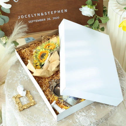 Premium Shirt Packaging Boxes 350g White Cardboard 2Sizes Easy Storage Flat Pack - 25pcs-11*8.5*1.5inch